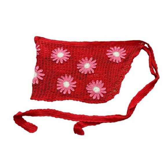 Aqua Bendita x REVOLVE XS Maia Sarong in Fuschia & Red MSRP $200 NWOT - Picture 6 of 11